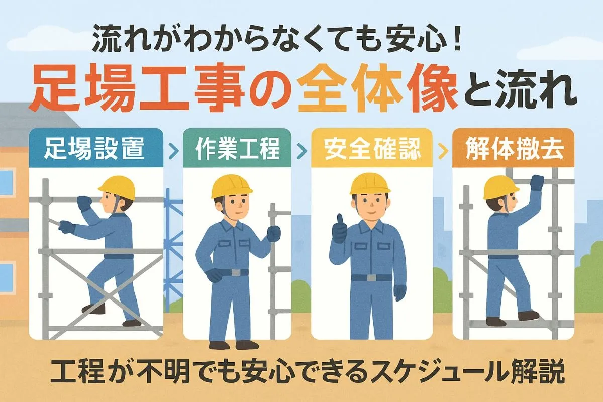 流れがわからなくても安心！足場工事の全体像と具体的なスケジュール