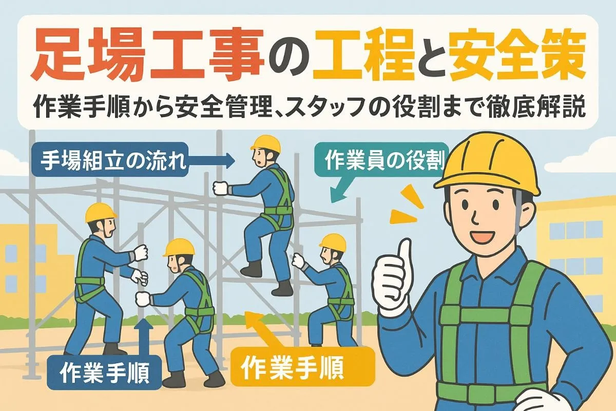 足場工事の工程をご紹介！安全対策や作業員の役割とは？