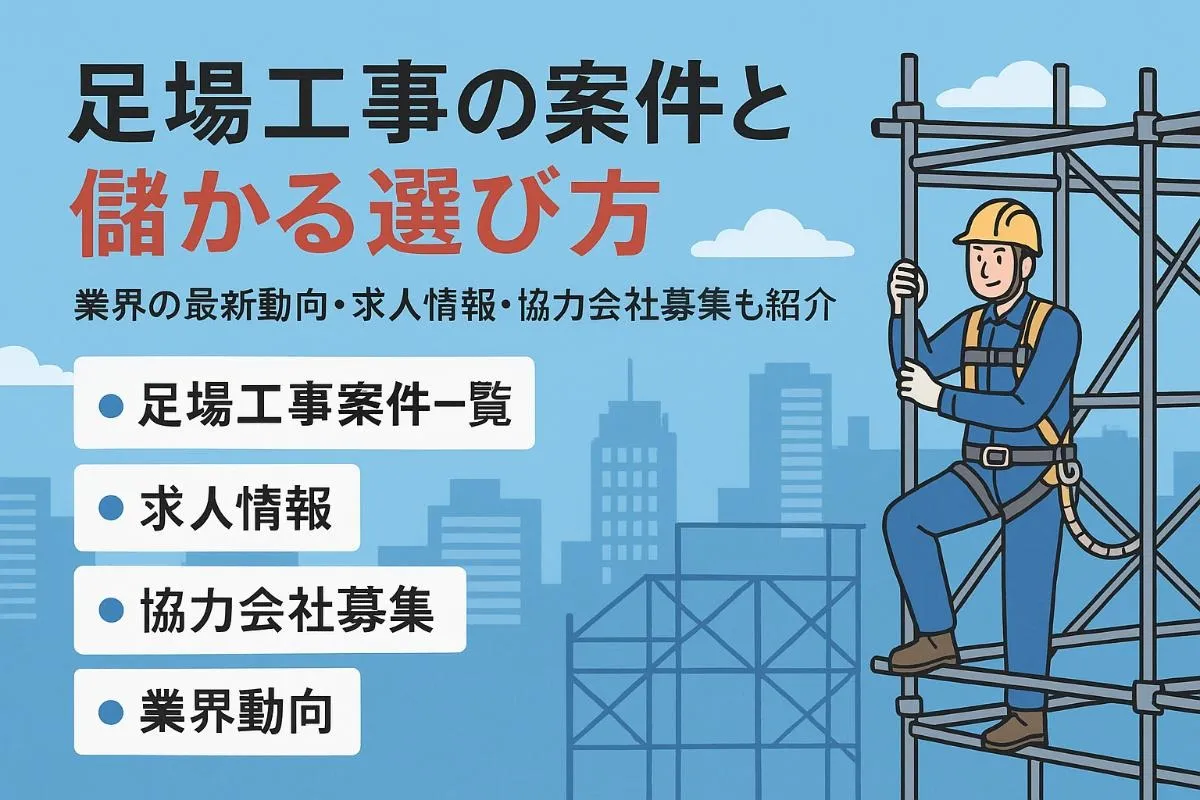 足場工事案件の最新一覧と儲かる選び方｜業界動向・求人・協力会社募集情報も網羅