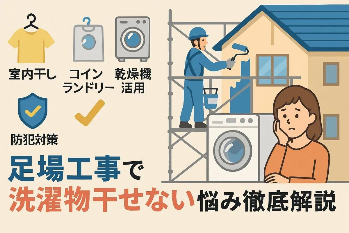 足場工事で洗濯物が干せない悩み徹底解説｜外壁塗装中の対処法と快適生活のコツ