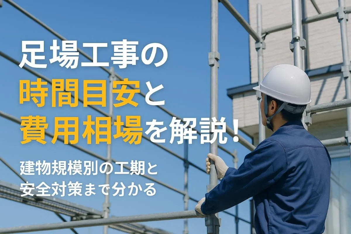 足場工事の時間目安と費用相場を解説！建物規模別の工期と安全対策まで分かる