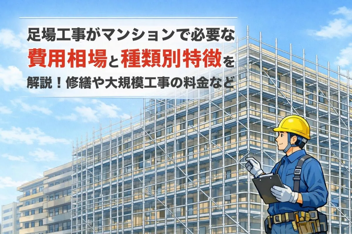 足場工事がマンションで必要な費用相場と種類別特徴を解説！修繕や大規模工事の料金など